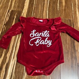 Velvet Santa Baby Red Kids One Piece